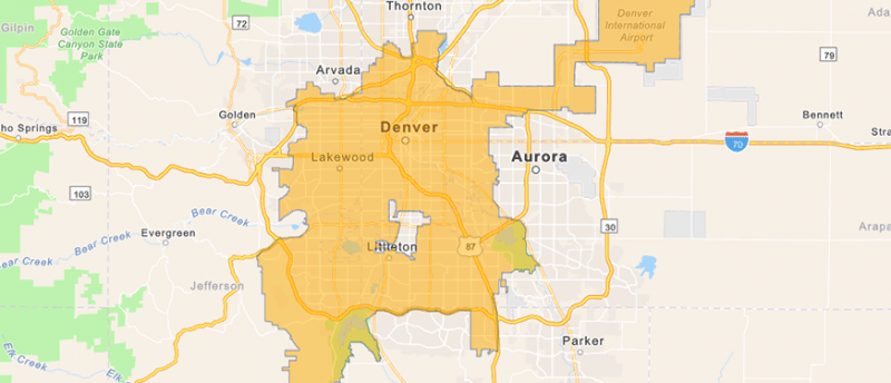Graphical representation of Denver Water's service area