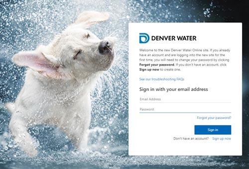 New login screen for Denver Water online
