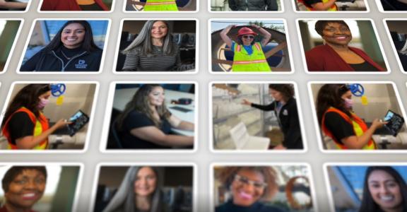 Various photos of female employees