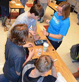 Students do water testing