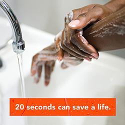 Hands Washing- 20 seconds can save a life.