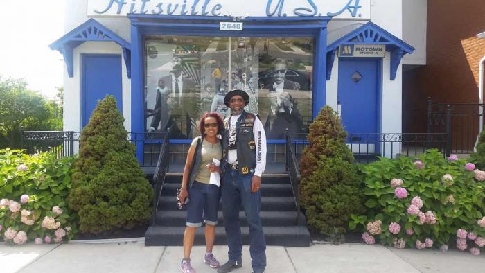 Sam Pegues and his wife at Motown Museum in Detroit