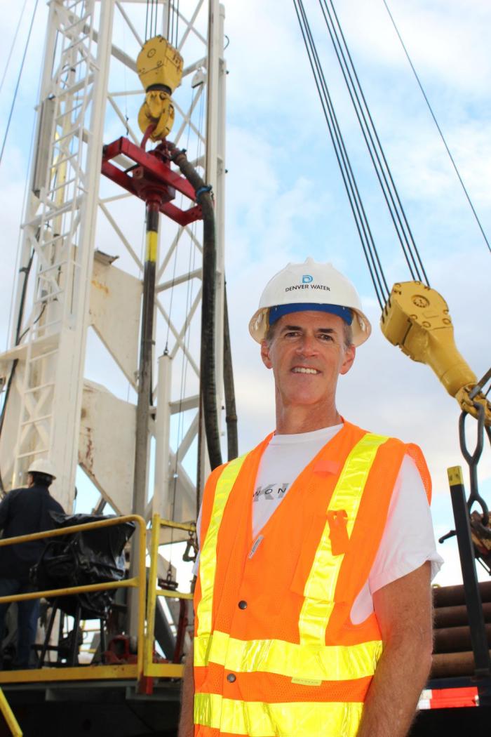 Bob Peters at drilling site
