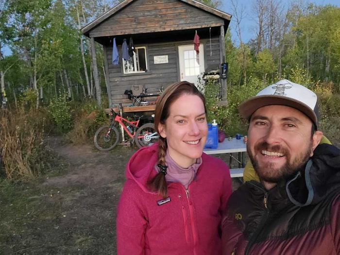 Bryan Frazier and his wife, Libby, on a recent mountain biking trip.