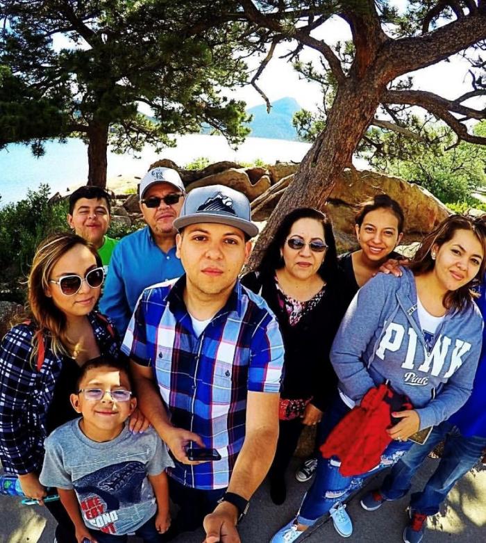 Villalba's family on a hike