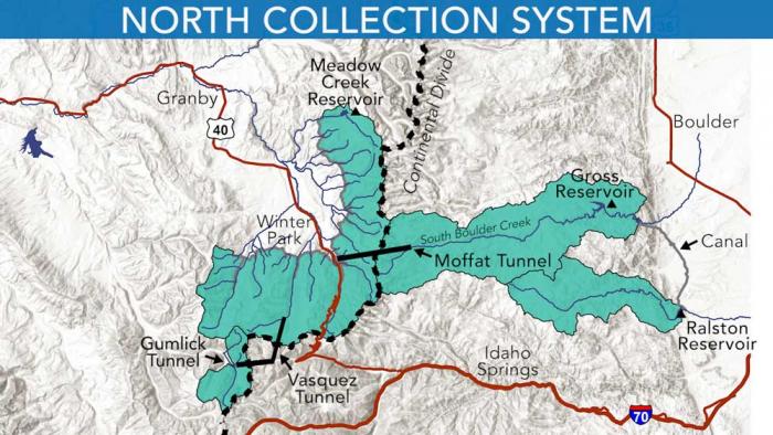Map of Denver Water's northern collection system