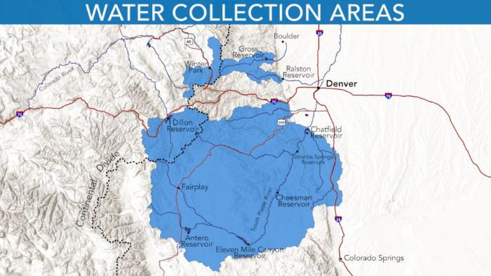 Map of Denver Water's collection area