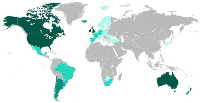 Map of Irish diaspora