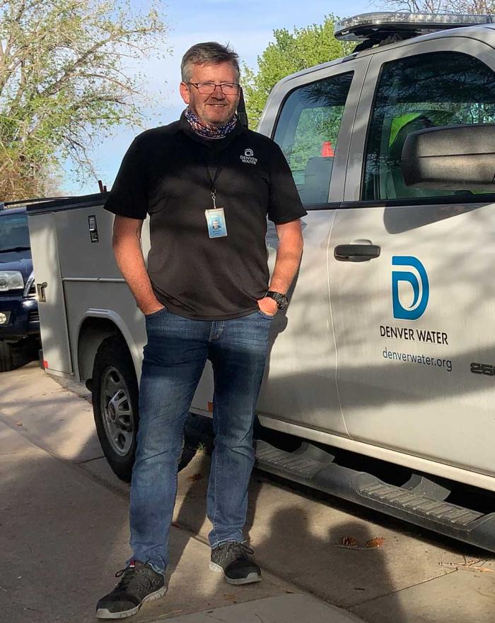 Eddie McCarthy and his Denver Water truck