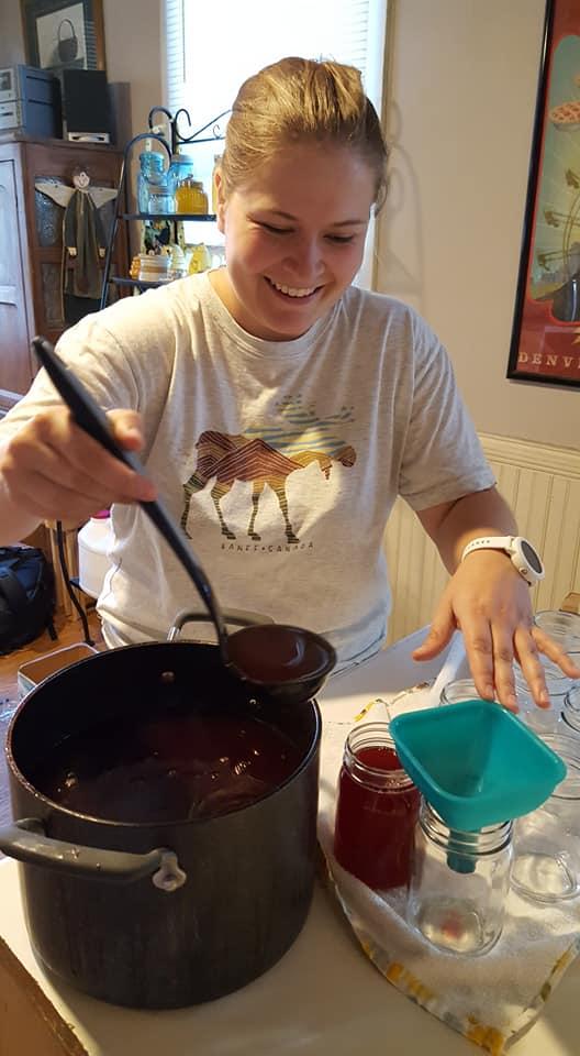 Katie Fletcher making syrup