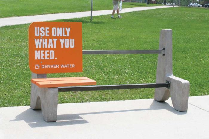 Orange park bench