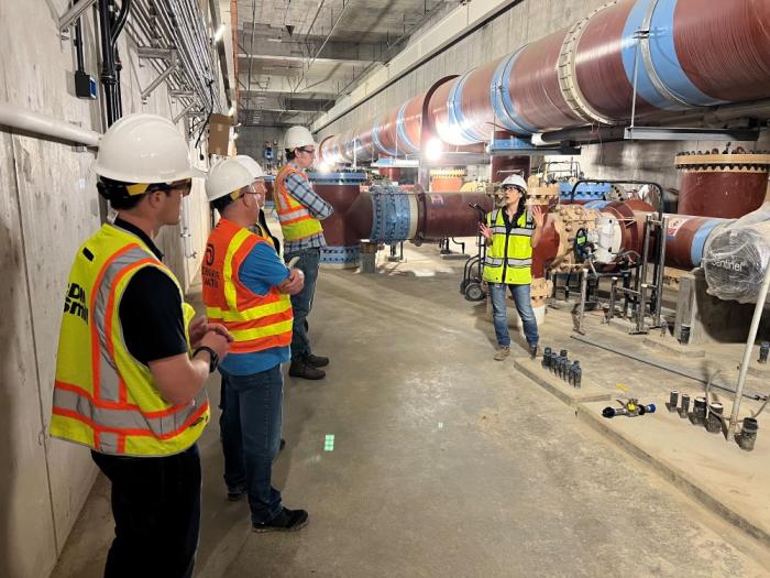 Crews tour inside new treatment plant