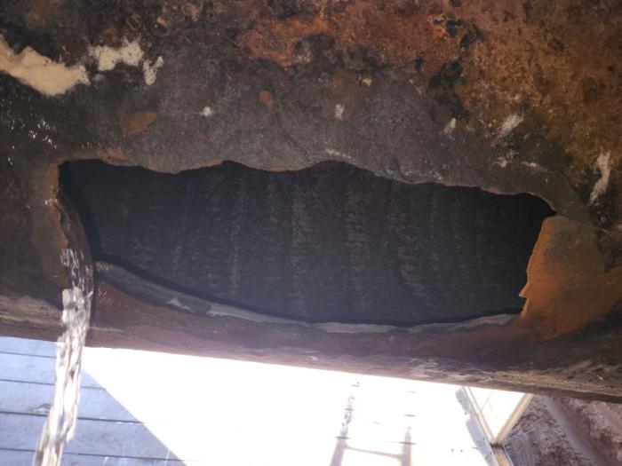 Large hole in pipe