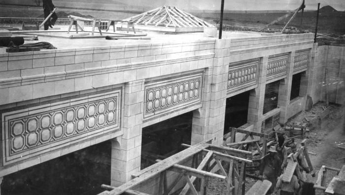 Historical photo of Moffat Treatment Plant under construction