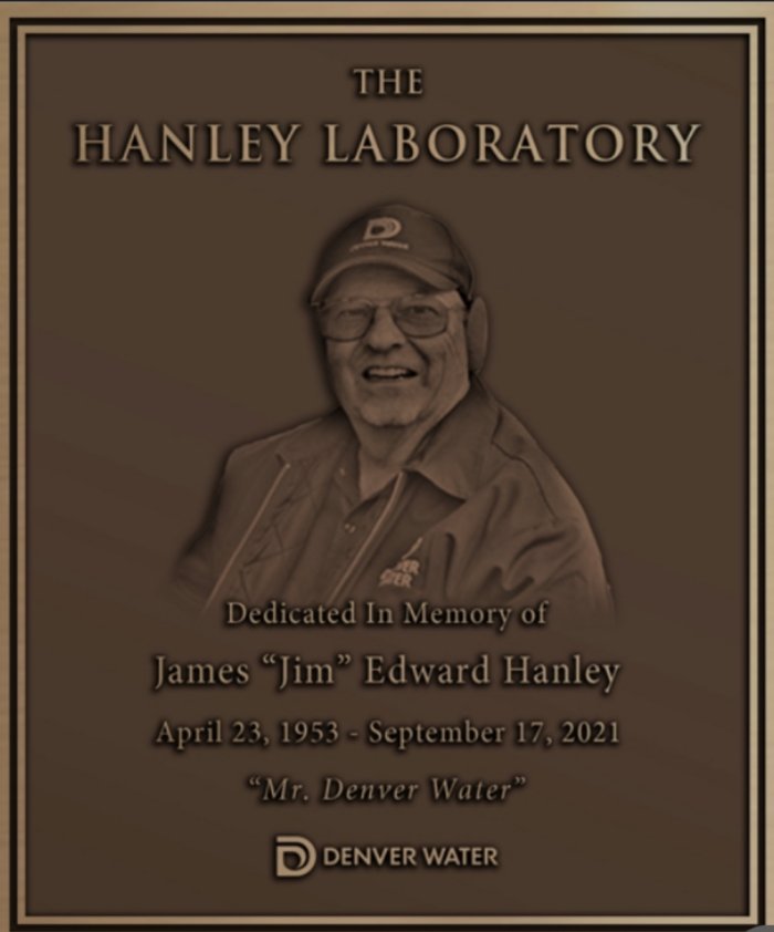 Plaque honoring Jim Hanley.