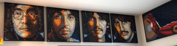 Lego wall art of the Beatles