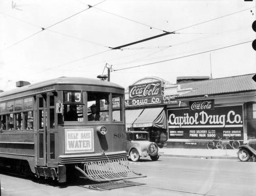 Historic streetcar trolly save water