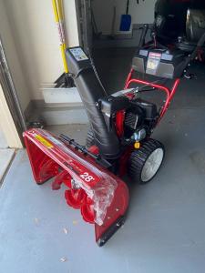An unnamed member of the TAP staff proudly purchased his first snowblower this fall. To date, it appears exactly as it did in this photograph: sparkling new, unused and lonely. Photo credit: Denver Water. 