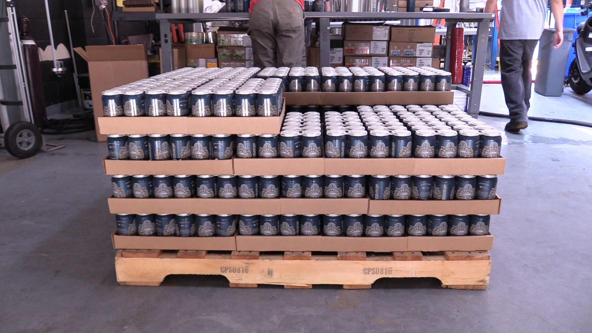 Cans of Centurion Fine Pilsner ready for delivery.