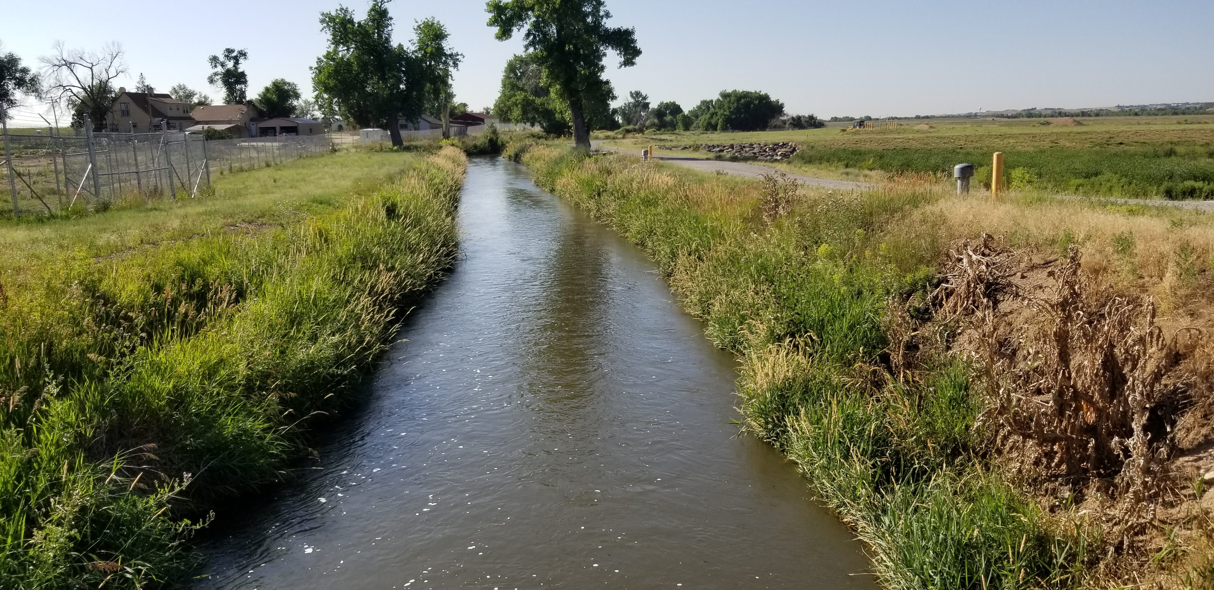 The Fulton Ditch brings water from the South Platte River to North Complex reservoirs near Brighton.