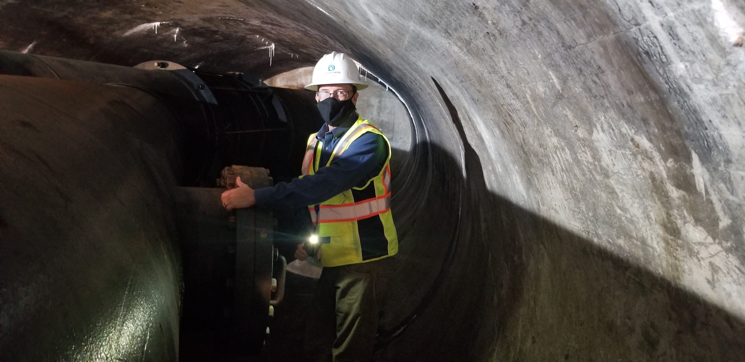 Crews will need to work in confined spaces like this to dismantle aging materials to make way for the new outlet works. Photo credit: Denver Water.