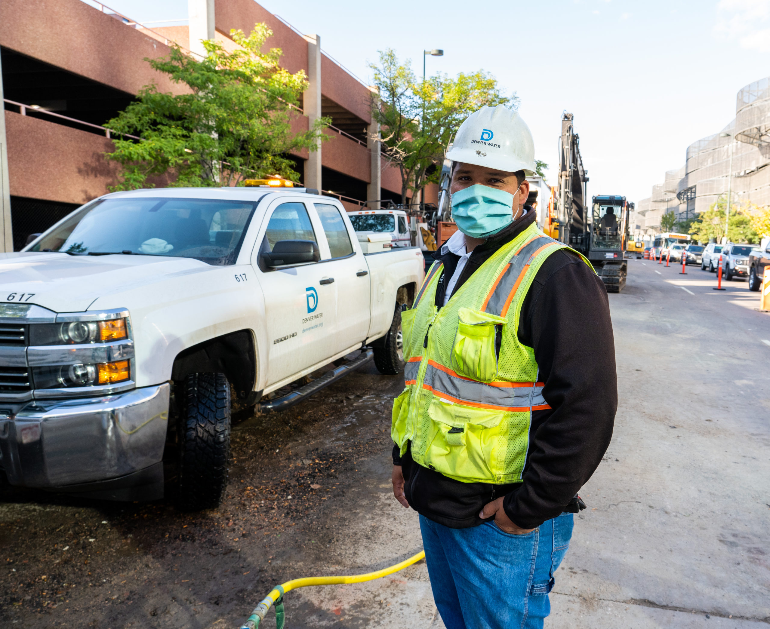 Denver Water employees began wearing masks on the job starting in March 2020 due to the COVID-19 pandemic. Photo credit: Denver Water.