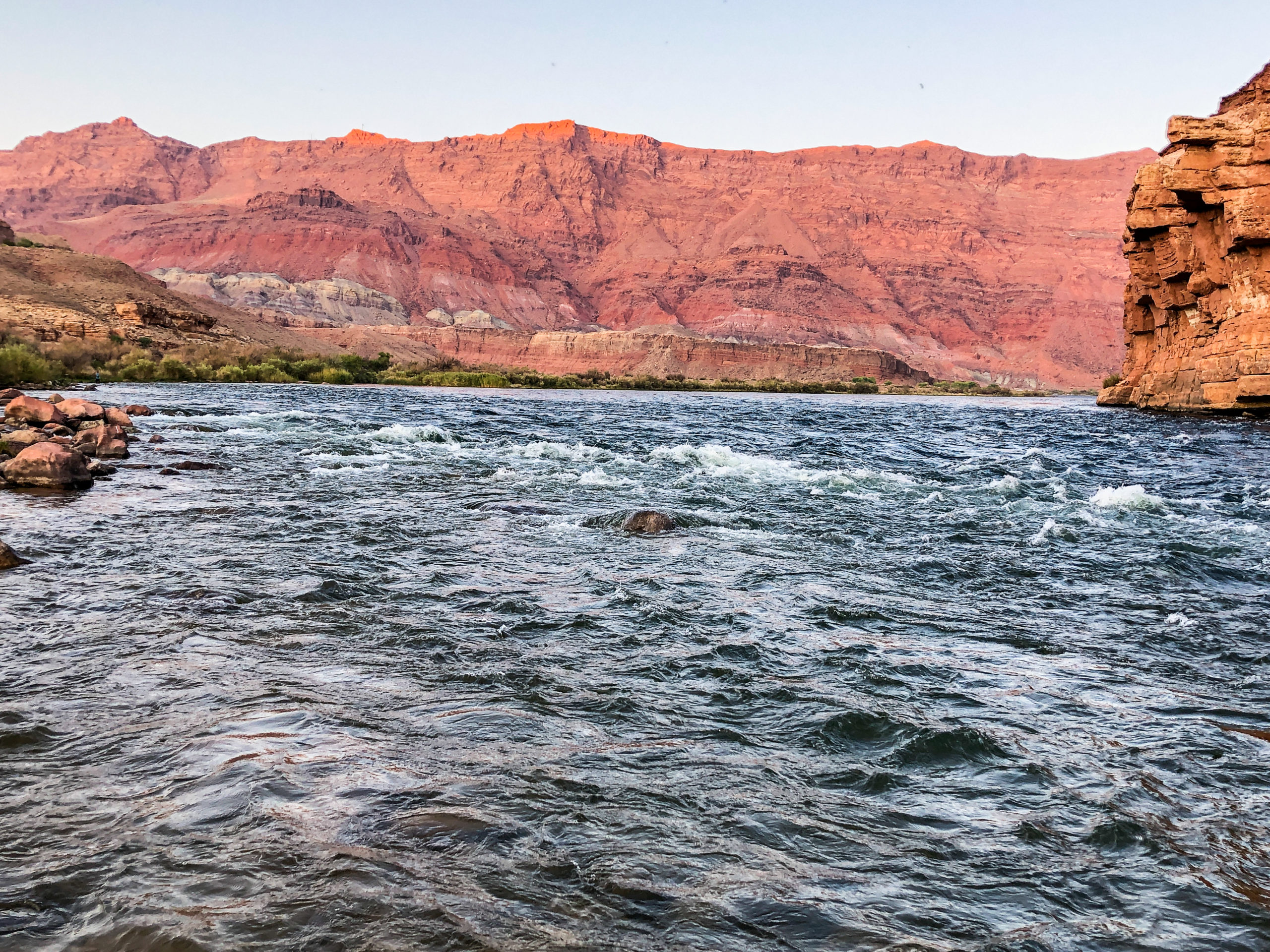The Colorado River at the confluence with the Paria River. This spot marks the boundary between the Upper and Lower Colorado River basins. Water from this point flows through the Grand Canyon and on to Lake Mead. Photo credit: Denver Water.