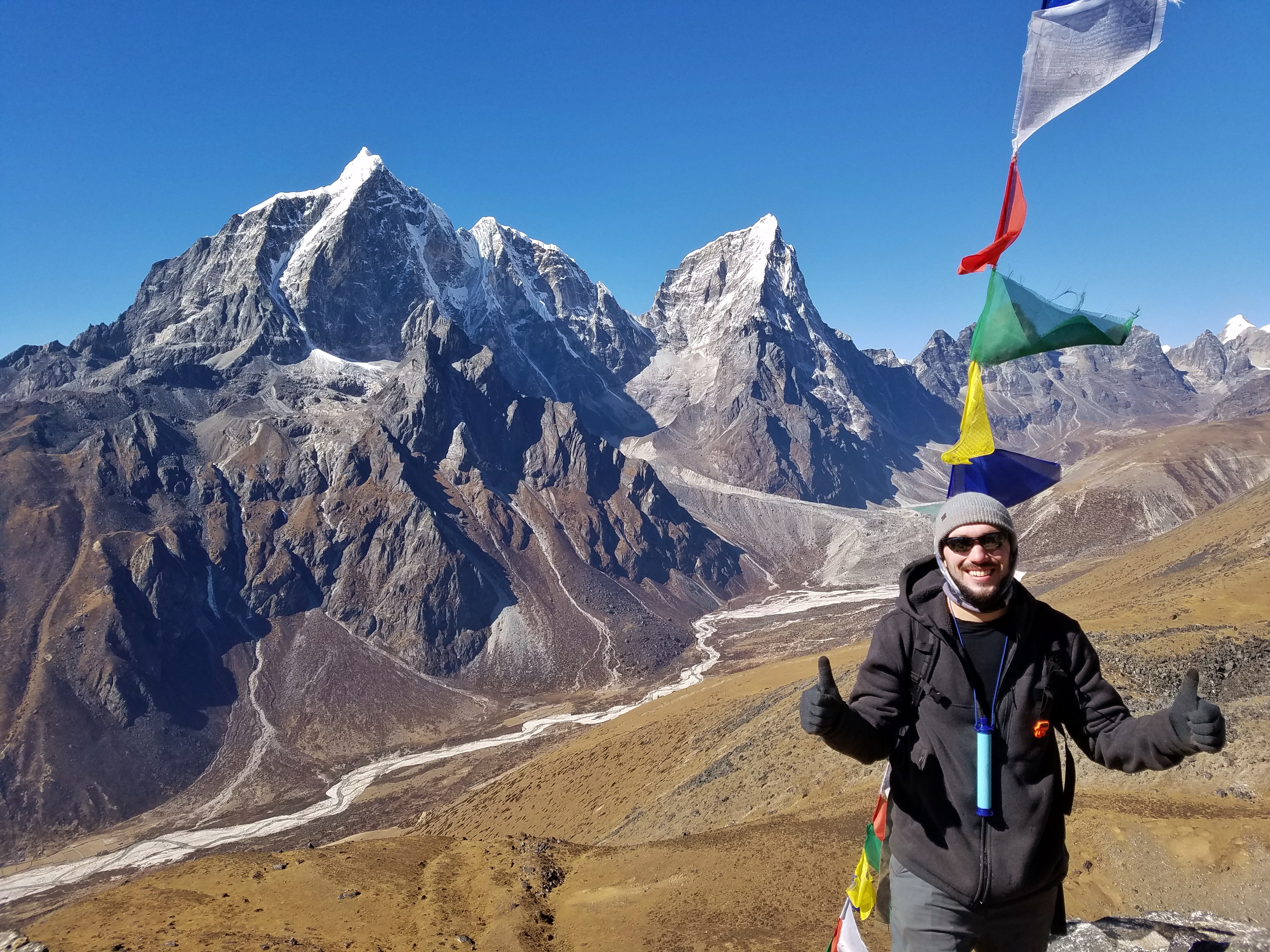 Antonio Fiori at the summit of Nangkartshang Peak Nepal