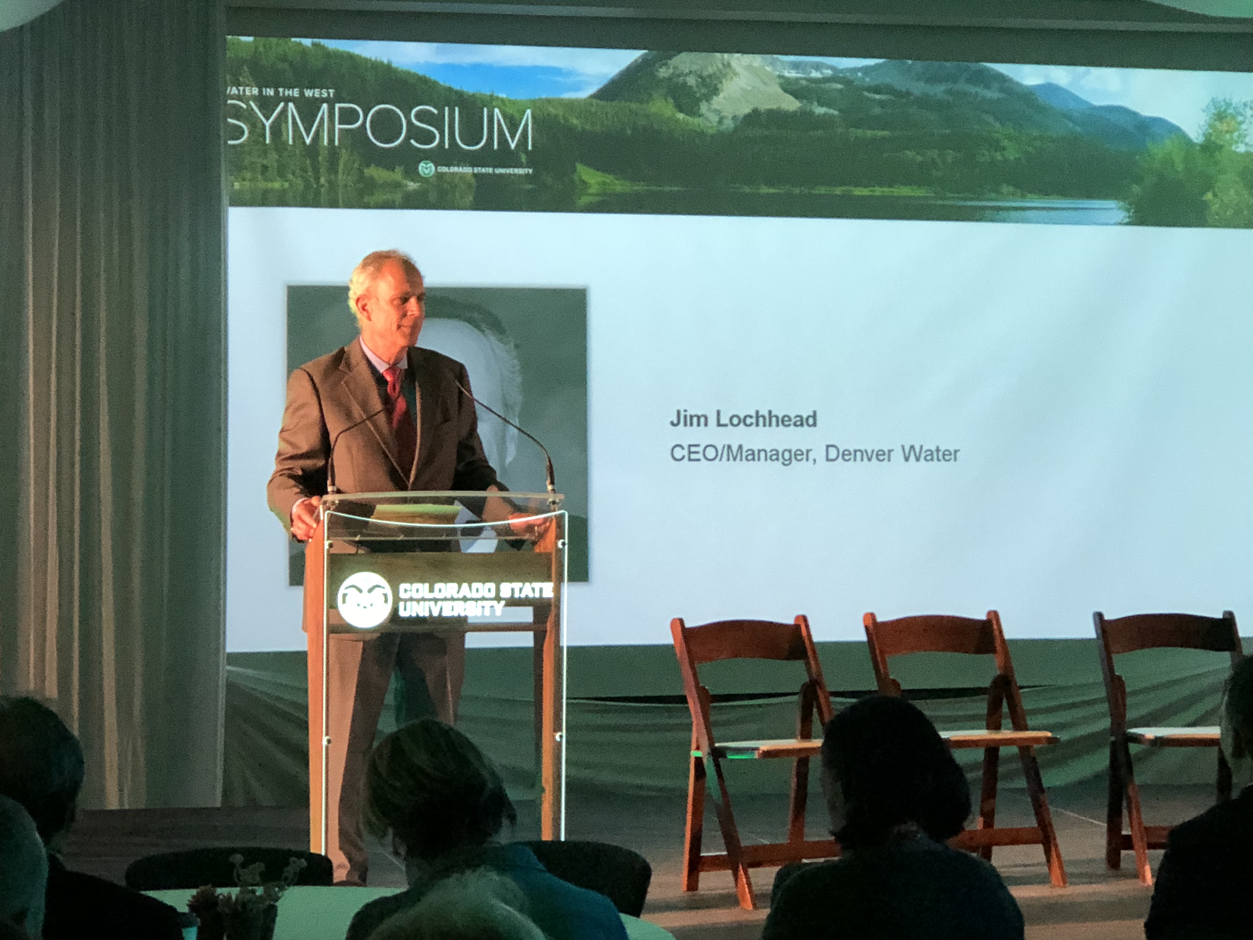Denver Water CEO Jim Lochhead speaks at the recent "Water in the West" symposium put on by Colorado State University.
