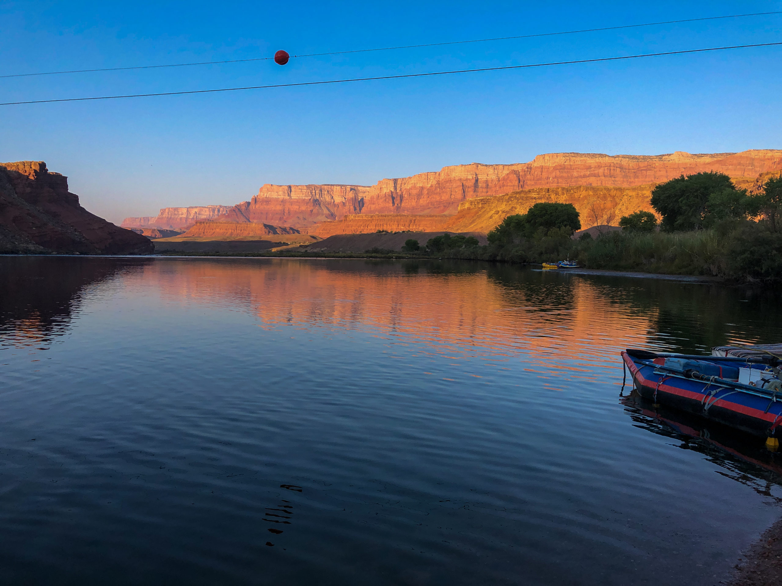 Looking downstream from Lees Ferry, Arizona, on Sept. 24. The location is the only place for hundreds of miles with direct access to the Colorado River. John Doyle Lee used a ferry to shuttle settlers across the river in the mid-1900s. The site is now used as a launching spot for rafters who plan to voyage through the Grand Canyon. Photo credit: Denver Water.