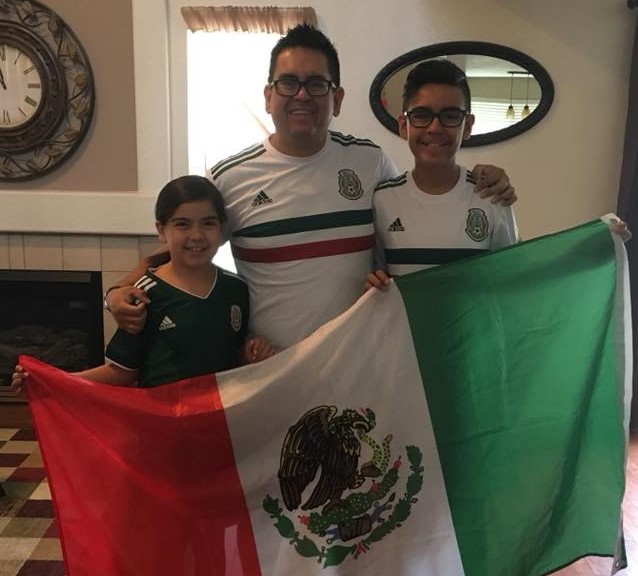 Jose Salas and his family prepare to watch a Mexico match during the 2018 World Cup this past summer. 