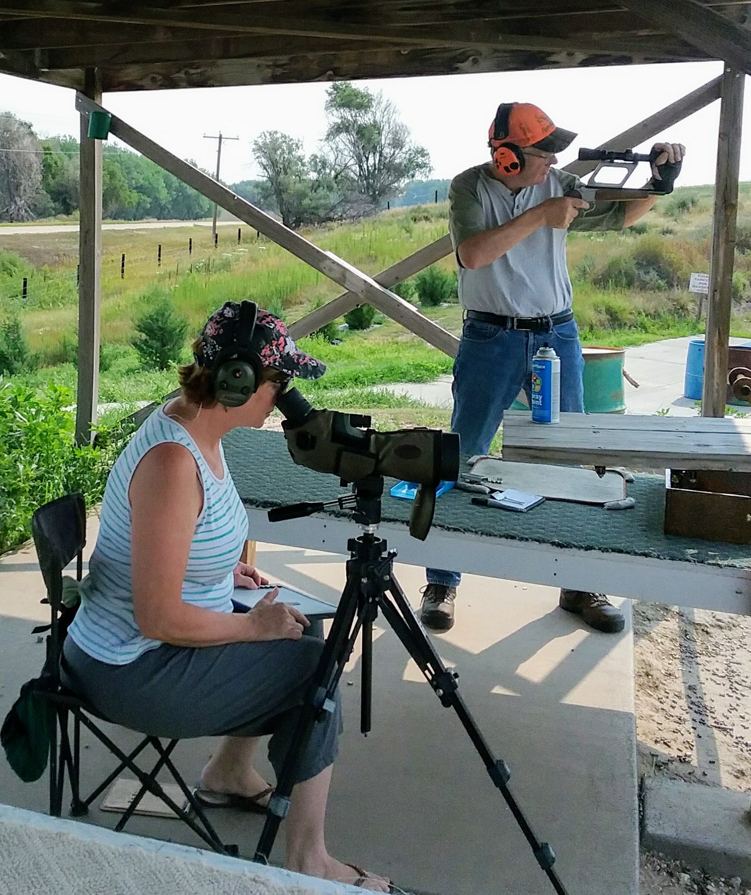 Russ and Syrena Plakke show how they work together in shooting competitions. Photo credit: Russ Plakke