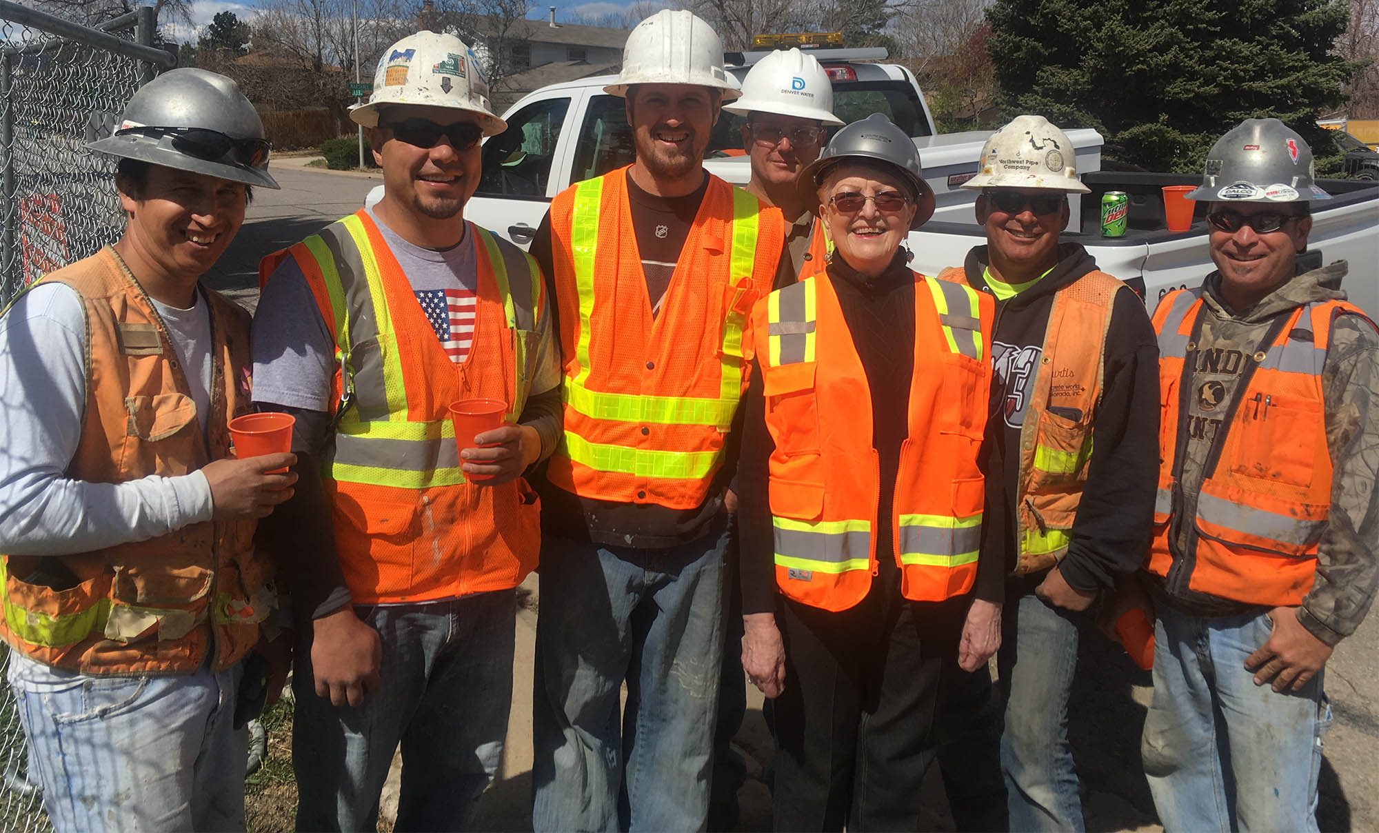Jeanne Thompson and her friends from Denver Water and Concrete Works of Colorado.