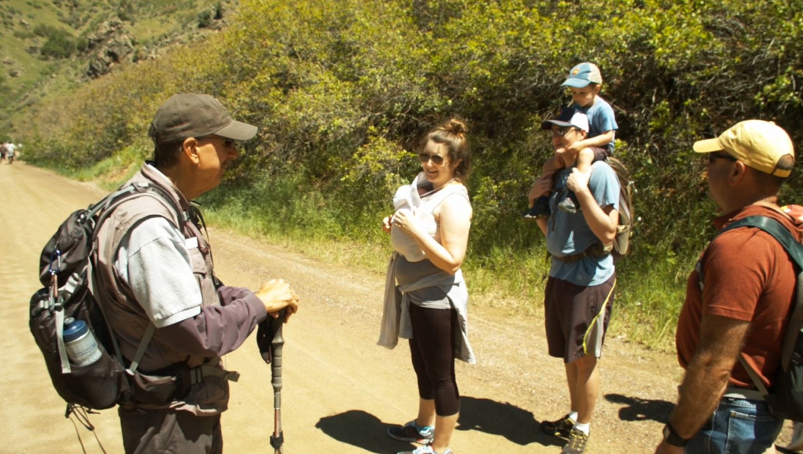 Paul Bleau, Colorado Parks and Wildlife ambassador, answers questions from visitors in Waterton Canyon.