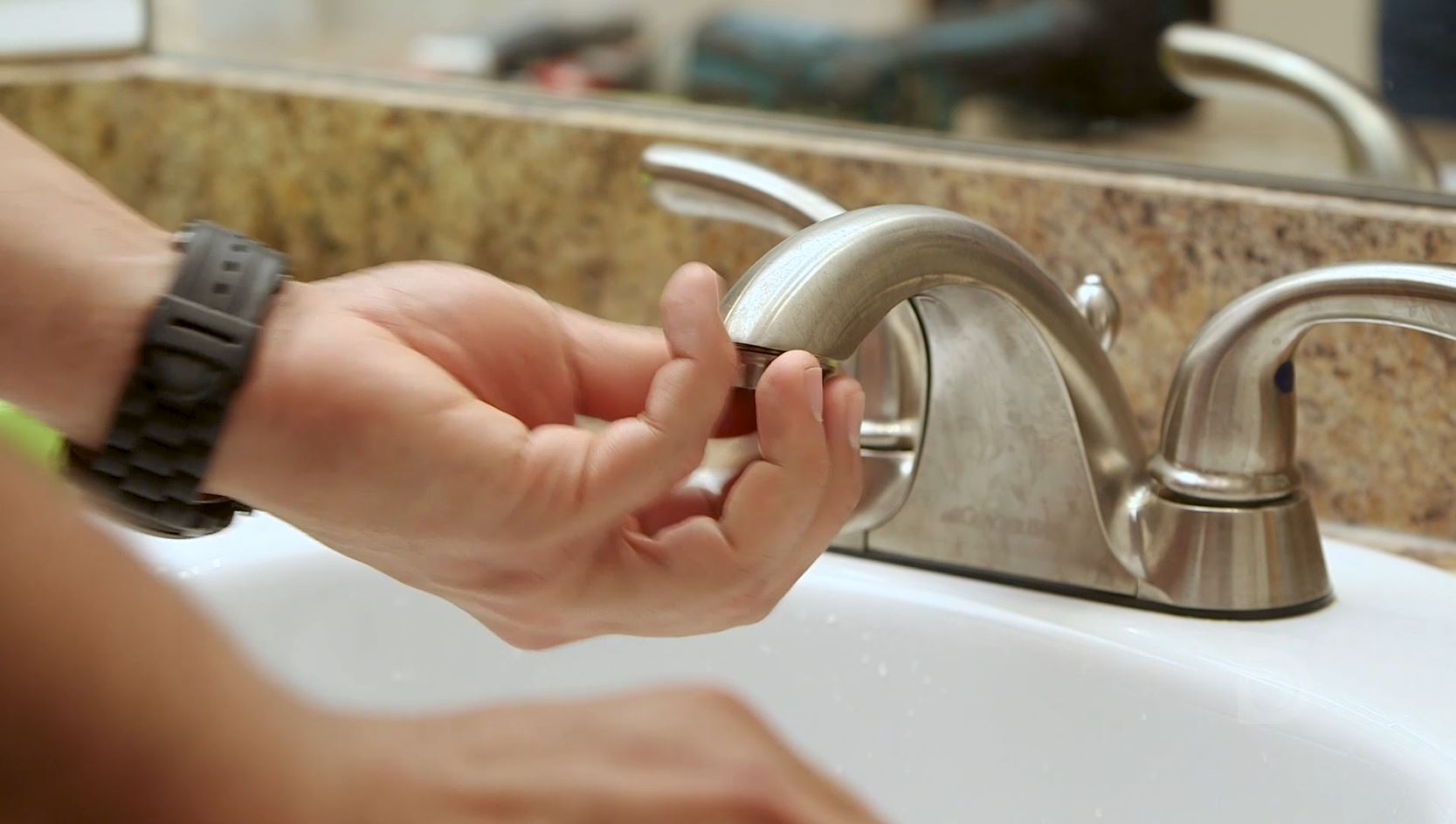 Replacing faucet aerators is an easy way to save water at home. Photo credit: Denver Water.