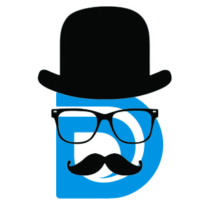 Dapper Denver Water logo sporting a bowler hat, glasses and, of course, mustache.
