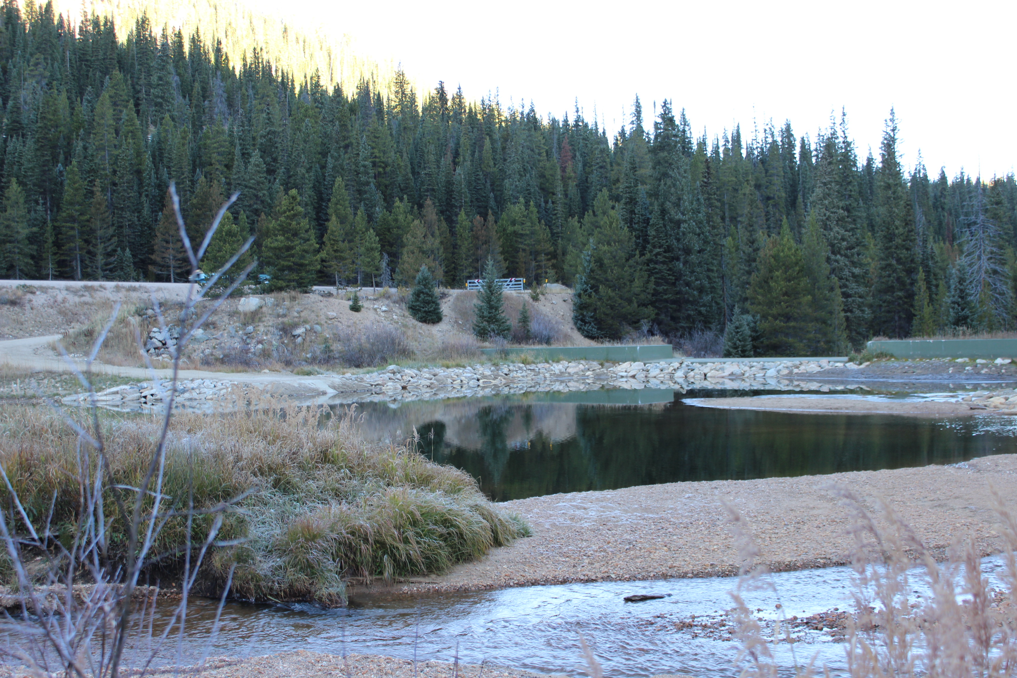 Denver Water's diversion pond was redesigned to capture traction sand.