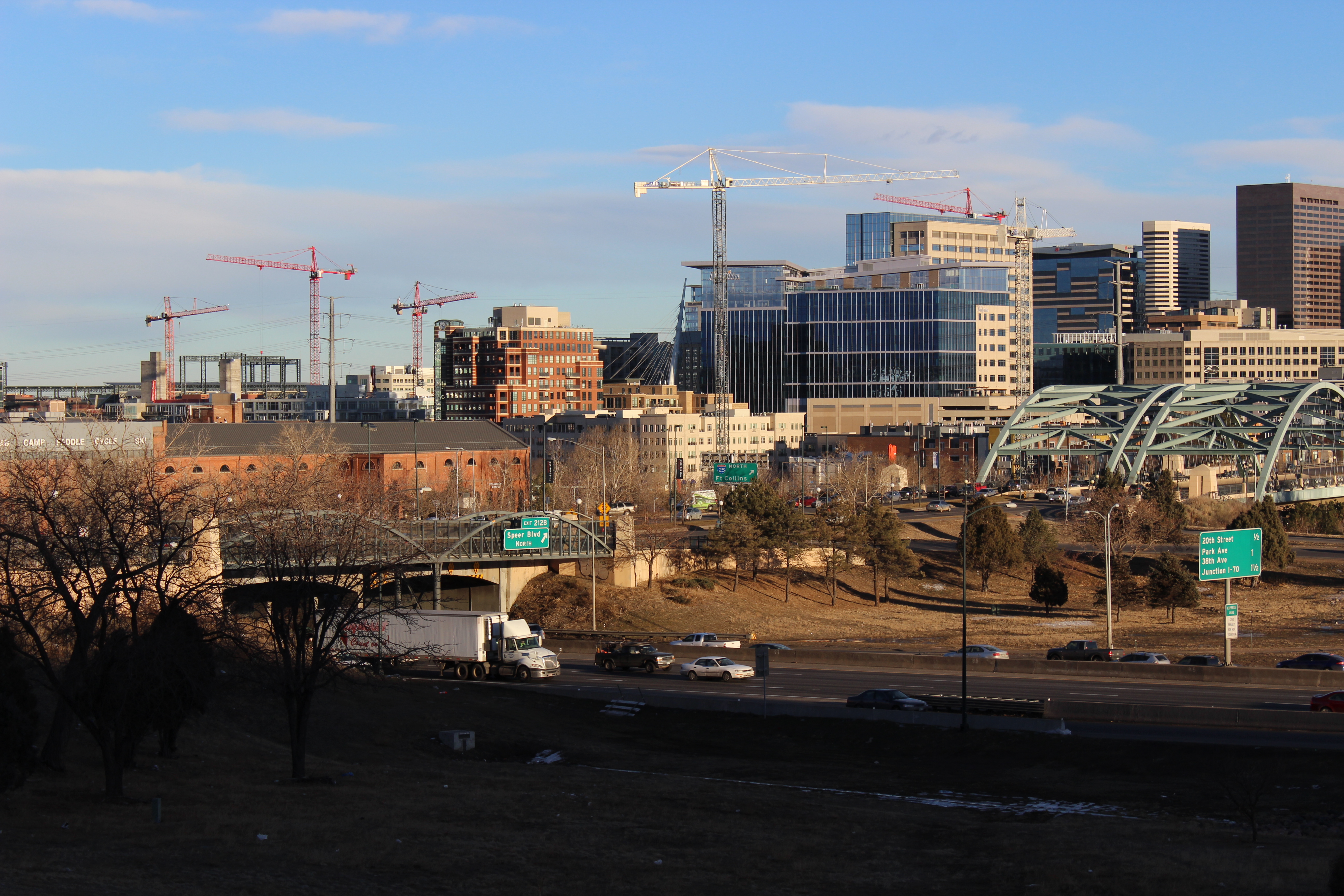 Construction cranes in Denver