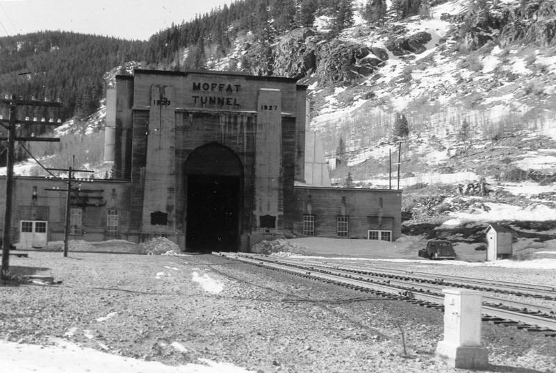 The water tunnel is the pilot bore next to the famous railroad tunnel, pictured here in 1956. 